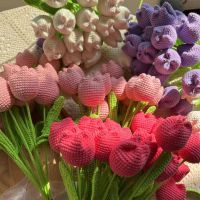 【hot】☬  1Pcs Knit Bouquet Fake Artificial Wedding Decoration Hand-woven Knitting