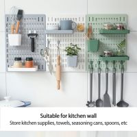 【YF】 Kitchen Organizer Hole Board Wall Shelf Hanging Hooks Storage Rack Room Decor Plate Holder