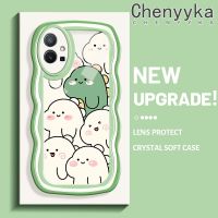 Chenyyka เคสสำหรับ เคสสำหรับ VIVO Y55S เคส2023ลายการ์ตูนไดโนเสาร์น่ารักใหม่ Colour มาการอนคลื่นกันกระแทกแบบใสนิ่มเคสมือถือโปร่งใสลายกล้องถ่ายรูปที่สร้างสรรค์ซิลิกาเจลฝาครอบป้องกัน