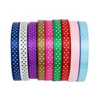 【hot】！ (25 yards/roll) 10mm dots printed cartoon satin ribbon gift wrap decoration ribbons