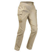 กางเกงขายาวผู้หญิง ป้องกันรังสียูวี FORCLAZ Womens Desert Trekking Anti-UV Eco-Designed Trousers Desert 900 beige