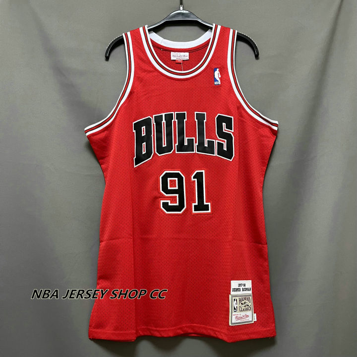 Neu Retro Dennis Rodman #91 Chicago Bulls Basketball Trikot Jersey