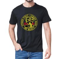 Unisex 100 Cotton Cobra Kai No Mercy Strike First Strike Hard 80s Karate Kid Movie Mens T-Shirt Gift Women Top Casual Soft Tee