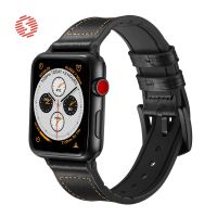 ✷ ShengOne skórzany i miękki silikonowy pasek moda dla Apple Watch Series 5 4 40 44MM wymiana Watchstrap bransoletka 3 2 1 38 42MM