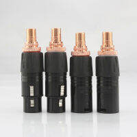 4ชิ้น NEUTRIK ทองแดงสีแดงชุบ XLR หญิงอาร์ซีเอหญิงซ็อกเก็ตอะแดปเตอร์สมดุล