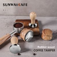 Coffee Tamper 51/58MM 304 Stainless Steel Rubber Wooden Espresso Distributor Coffee Powder Hammer Espresso Coffee Accessories