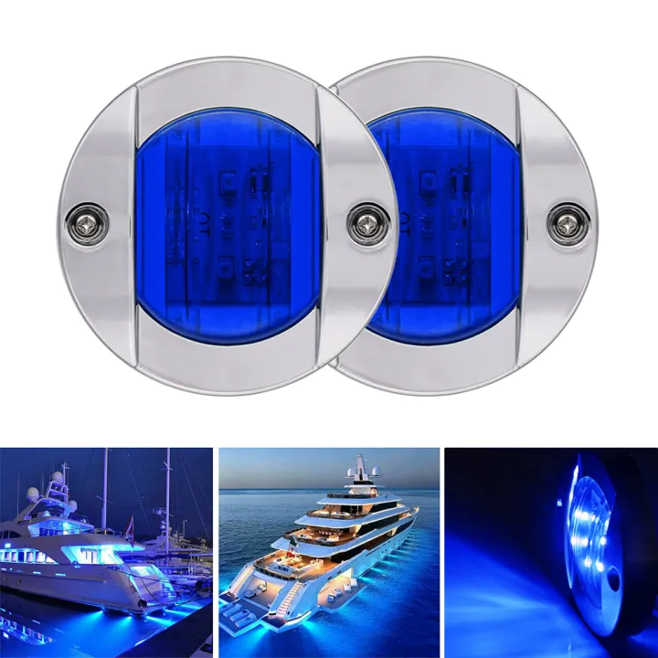 10x Marine Boat 6 LED Lamp Cabin Deck Courtesy Light Stern Transom Lights White