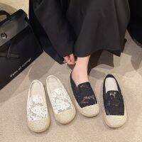 Shoe lace fishermen female summer wear the new 2023 baotou half slipper shoes fashion grass weaving is cool procrastinate cloth shoes