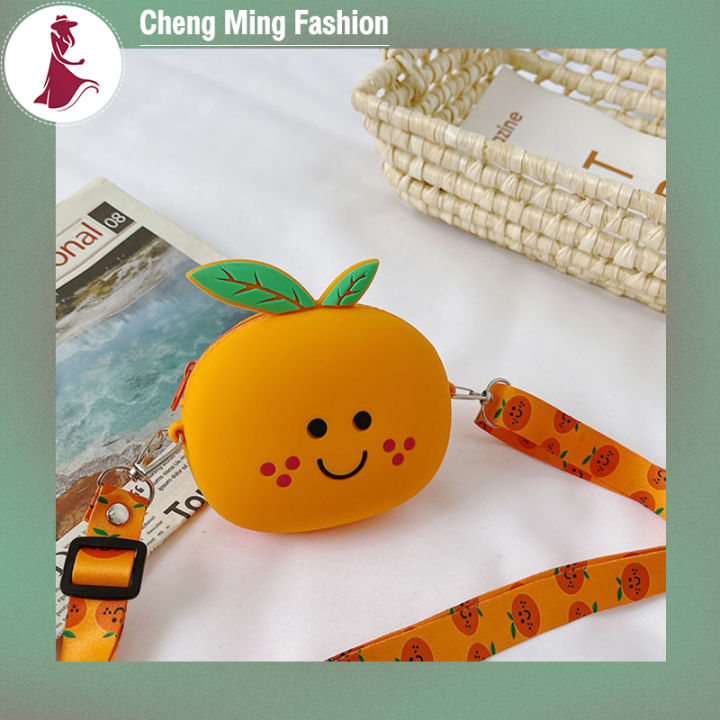 cheng-ming-กระเป๋าสะพายไหล่สำหรับเด็กผู้หญิง-crossbody-มีซิปรูปผลไม้แฟชั่นกระเป๋าใส่หรียญน่ารักเด็ก