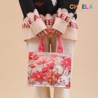 Illustrator joint cure lovely rabbit hand carry female small canvas bag design sense handbag AO07 commuting bag 【BYUE】