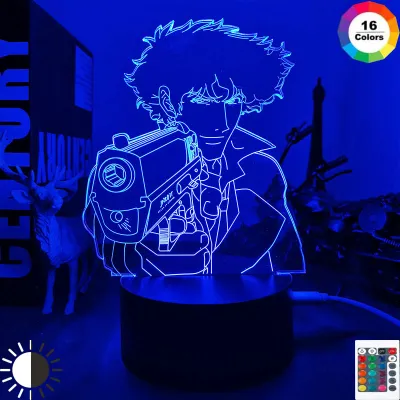 Led Light Anime Cowboy Bebop Spike for Kids Bedroom Decor Night Light Brithday Gift Room Desk Acrylic 3d Lamp Cowboy Bebop Manga