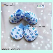 FREESHIP MAX - Bao tay chân sơ sinh in bông cổ bo chất liệu vải 100% cotton