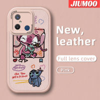 เคส JIUMOO สำหรับ Xiaomi Redmi 12C เคส M5s POCO C55 POCO เคสโทรศัพท์ลายการ์ตูนสีชมพูสติทช์มอนสเตอร์เคสนุ่มหนังเคสป้องกันกล้องฝาปิดด้านหลังเลนส์เต็มรูปแบบเคสกันกระแทก