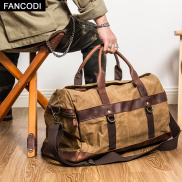 FANCODI Vintage da bò Waxed Canvas túi du lịch nam