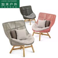 Xiayang2788 Outdoor weaving rattan sofa Nordic sun room stylist estate villa garden balcony real wood the cane makes up