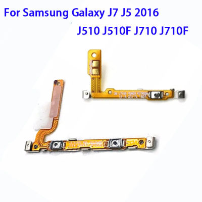 คุณภาพสูงต้นฉบับสำหรับ Samsung Galaxy J7 J5 2016 J510 J510F J710 J710F สวิตช์ปุ่มปรับระดับเสียงอะไหล่สายเคเบิลเฟล็กซ์ปุ่มเปิดปิด