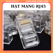 hạt mạng RJ45 combo 100c xuyên thấu, đầu bấm mạng,hạt mạng nhựa chống nhiễu