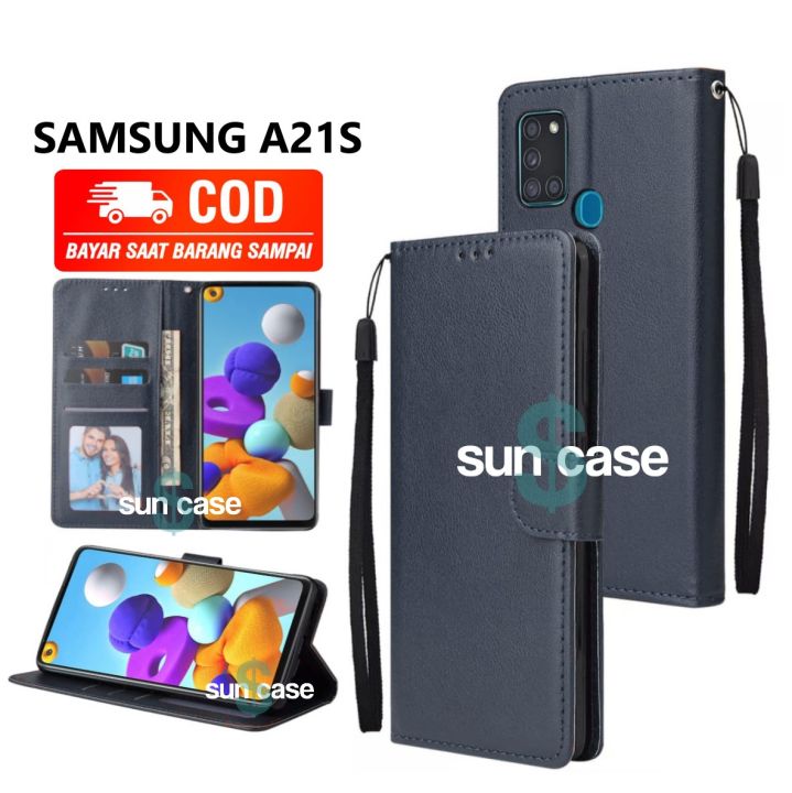 Casing SAMSUNG A21S Model Flip Buka Tutup Case Kulit Ada Tempat Foto ...