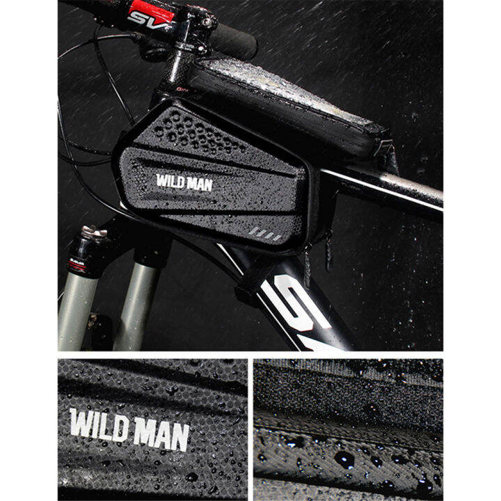 wild-man-กระเป๋าจักรยานกันน้ำ-mountain-land-bike-front-head-จักรยาน-double-pack-touch-screen-กระเป๋าจักรยานขี่อุปกรณ์เสริม