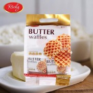 ĂN LÀ GHIỀN  01 Túi x 12 gói x 180gr Bánh Butter Waffles Richy Bơ Trứng