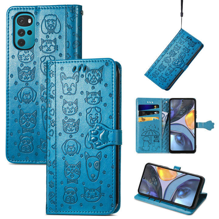 motorola-moto-เคส-g22ลายนูนรูปกระเป๋าสตางค์หนัง-pu-การ์ตูนเคสโทรศัพท์มือถือแบบพับ-g22-moto-เคสด้านหลัง