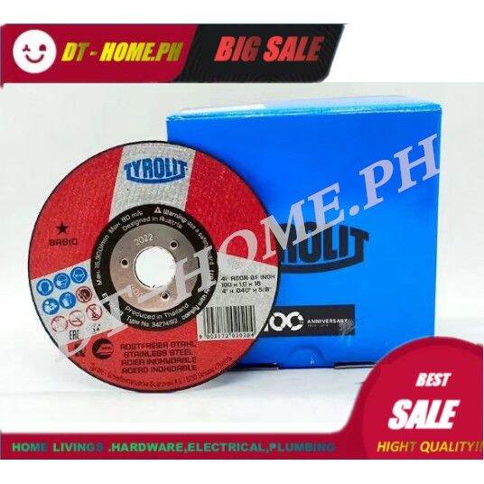 PER BOXTyrolit cutting disc superthin 4inch for stainless steel/high