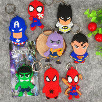 5PCS Super-Mans Thano-S Bat-Mans Bruce แบนเนอร์กัปตันอเมริกา Spidermans Justice Leagues PVC ยางนุ่มพวงกุญแจ