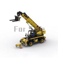 Moc-43871JCB รถเครนของเล่นโมเดลเครื่องจักรกลหนักแบบอเนกประสงค์รถยนต์วิศวกรรมของเล่นบล็อกตัวต่อประกบกันเป็นของขวัญสำหรับเด็ก