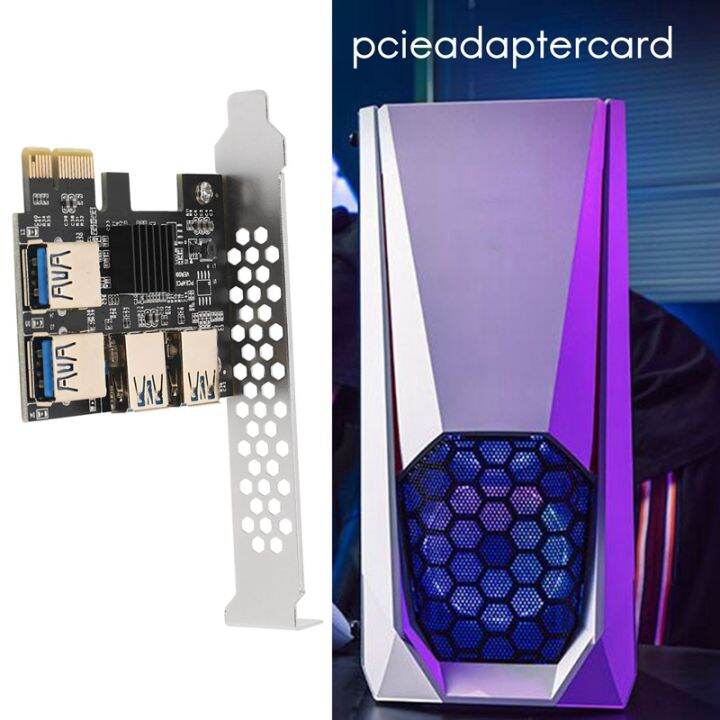 new-4-ports-pcie-riser-adapter-board-pci-e-1x-to-4-usb-3-0-pci-e-rabbet-gpu-riser-extender-ethereum-eth-monero-xmr-zcash-zec-16x-external-slot-card-multiplier-for-miner-mining-btc