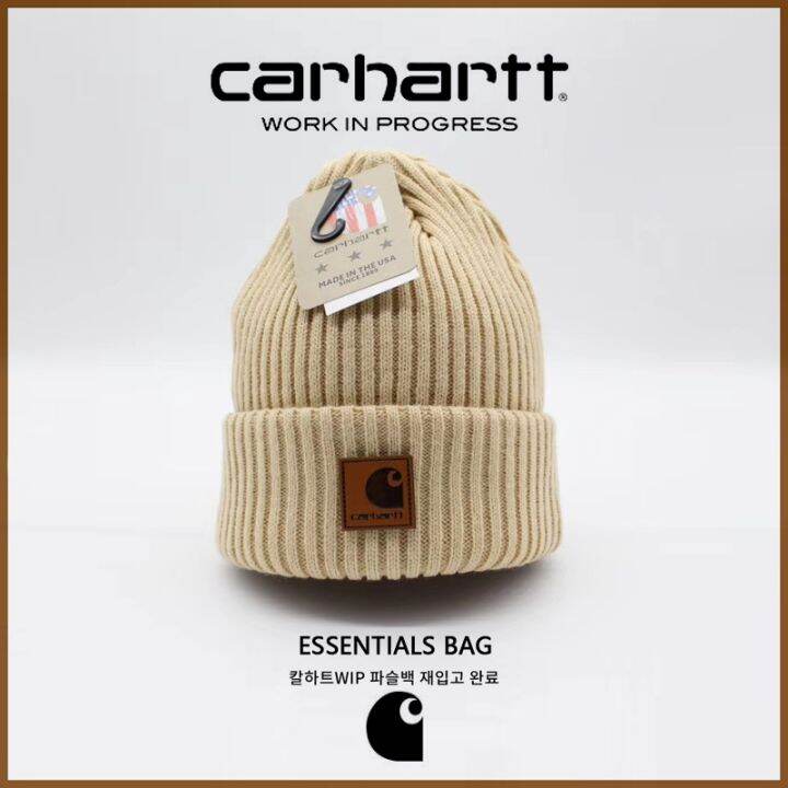 อะนิเมช-carhartt-หมวกแก๊ปหมวกถักสันทนาการของผู้หญิงโลโก้ยอดนิยมถุงมือเล่นสกีหมวกขนสัตว์คู่รักสำหรับผู้ชาย