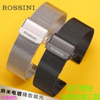 Rossini Strap สายเหล็ก สายนาฬิกาสแตนเลส สายนาฬิกาสแตนเลส 316L อุปกรณ์เสริมสแตนเลส 14mm20mm สร้อยข้อมือเดิมของผู้ชายและผู้หญิง