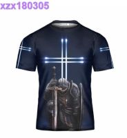 Jesus T-shirt 3D, Child of God Man of Faith Warrior of Christ Knight Templar Shirt, Christian Shirt for Men