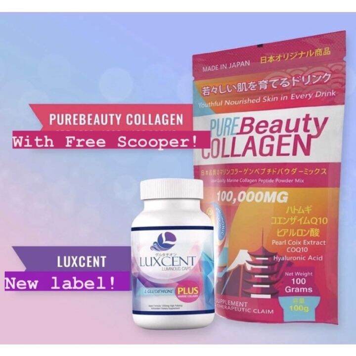 luxcent glutathione japan Glutathione Skin Whitening Pills Luxcent L-Glutathione & Pure Beauty  Collagen Combo – 100,000mg Antioxidant Supplement For Skin Luxcent L  Glutathione Pure Beauty Collagen 100000mg Combo