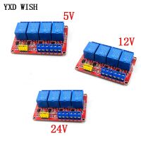 【✔In stock】 Echo Trading Shop โมดูลรีเลย์4ช่องสัญญาณ5V 12V 24V 4ช่องรองรับการแยกออปโต้คัปเปลอร์ระดับโมดูลสูงและต่ำทริกเกอร์บอร์ดสำหรับ Arduino รีเลย์บนถนน4ช่อง