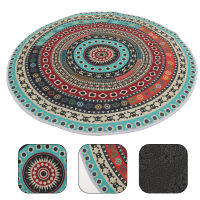 Hemoton Boho Round Rug Washable Round Floor Rug Soft Circle Bedroom Rug พรมวงกลมสีสันสดใส