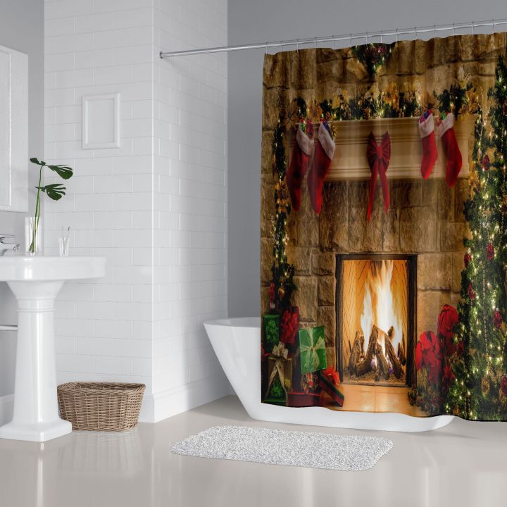 christmas-bathroom-set-supplies-mat-toilet-seat-cover-carpet-waterproof-curtain-merry-christmas-decorations-for-bath-room