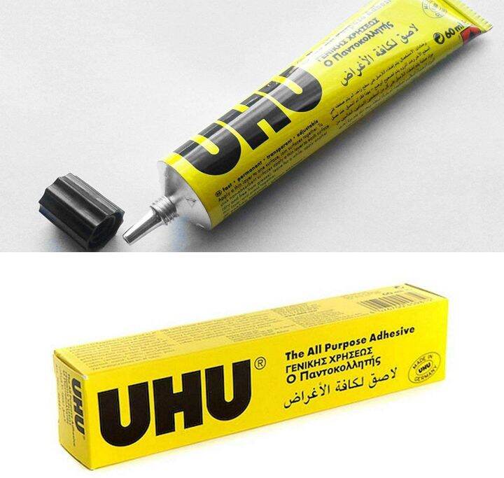 UHU ALL PURPOSE ADHESIVE GLUE 60 ml UHUG6 SUPER GLUE CRYSTAL CLEAR & CLEAN FOR HOME
