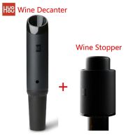 Newest Huohou Fast Wine Decanter/Wine Stopper 2in1 Pouring Tools Stainless Steel Vacuum Bottle Stopper Bottles Cap Bar Accessori