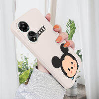 เคสโทรศัพท์สำหรับ OPPO A78 4G ลายการ์ตูนมินี่เมาส์มินี่เมาส์ปลอกซิลิโคนของเหลวทรงสี่เหลี่ยมดั้งเดิมสำหรับเด็กผู้หญิงเด็กผู้ชายคลุมทั้งหมดเคสป้องกันทนแรงกระแทกกล้อง