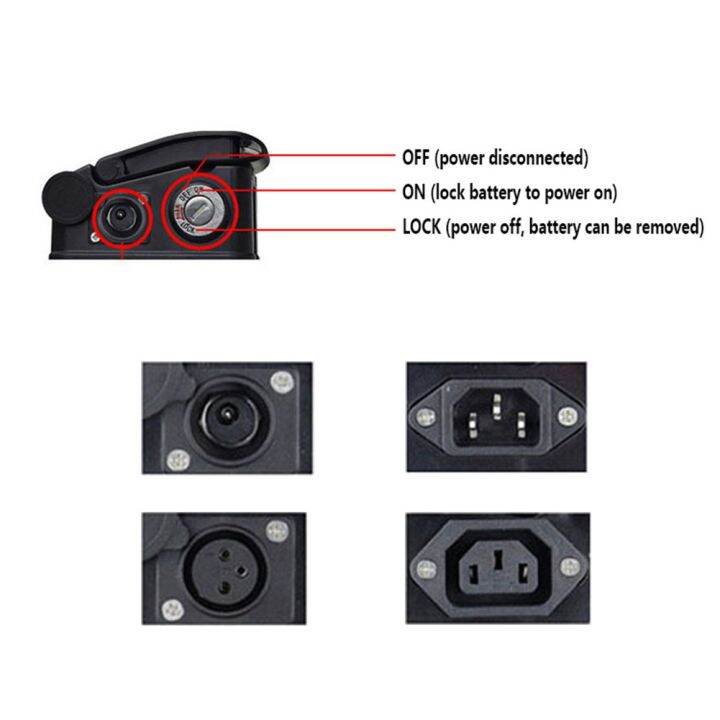 คลังสินค้าพร้อม-สำหรับจักรยานไฟฟ้า1-กล่องแบตเตอรี่-2-คีย์-850g-pvc-dc2-5-con-ใหม่เอี่ยม