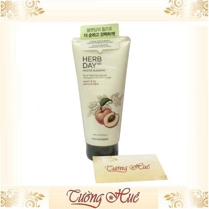 Sữa rửa mặt THE FACE SHOP Herb Day 365 Cleansing Foam Peach & Fig