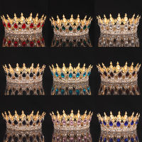 Crystal Crown Tiara Bridal Hair Accessories Rhinestone Crystal Round Crown Hair Jewelry For Women Queen Party Crown Tiaras Gift