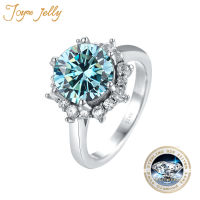 JoyceJelly หรูหรา3กะรัต Moissanite เครื่องประดับเพชร S925เงินสเตอร์ลิงแหวนแต่งงานสำหรับผู้หญิงรูปดอกไม้ออกแบบ Size5-9