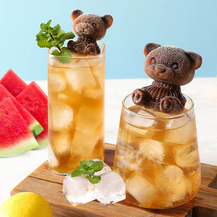 3D Teddy Bear Silicone Mold Ins Style Ice Cube Maker Ice Cream DIY For