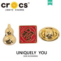 Jibbitz cross charms หัวเข็มขัดโลหะ รูปดอกไม้ สีทอง อุปกรณ์เสริม สําหรับรองเท้า DIY