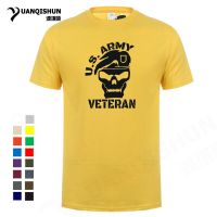 U.S. Army Veteran skull Tshirt Beret Special Forces Skull printing Tshirt 16 Colors Pure Cotton Mens T-Shirt Free Shipping 3XL XS-4XL-5XL-6XL