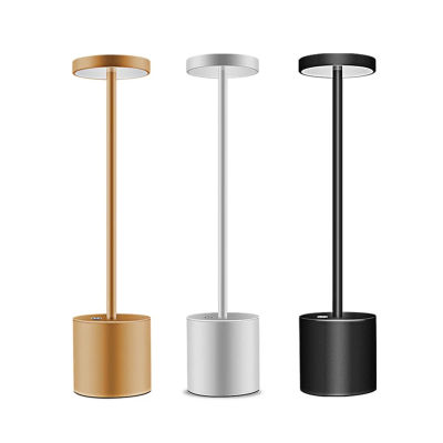 LED Rechargeable Desk Lamp Aluminum Alloy Waterproof Touch Dimming Metal Table Lamps Bar Living Room Reading Camping Desk Light