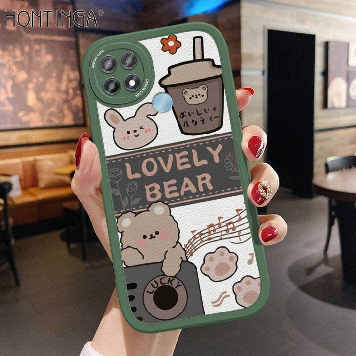 hontinga-เคส-a15s-สำหรับ-oppo-a15-oppo-เคสโทรศัพท์การ์ตูนหมีซิลิโคนนิ่มหนังน่ารักเคสป้องกันกล้องคลุมทั้งหมดกรอบด้านหลังกันกระแทกเคสโทรศัพท์เคสนิ่มสำหรับเด็กผู้หญิง