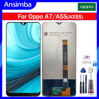 Ansimba จอ LCD ขนาด6.2นิ้วของแท้สำหรับ A5s Oppo (AX5s) อะไหล่ CPH1901 LCD CPH1909/Oppo หน้าจอ LCD ชุดประกอบดิจิไทเซอร์จอแสดงผลหน้าจอสัมผัสสำหรับ A5S OPPOPPO/A7 Lcd