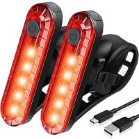 ♀ 1/2pcs Bicycle Riding Tail Lights USB Rechargeable Waterproof Taillight Outdoor Riding Safety Warning Lights Bicycle Accessories